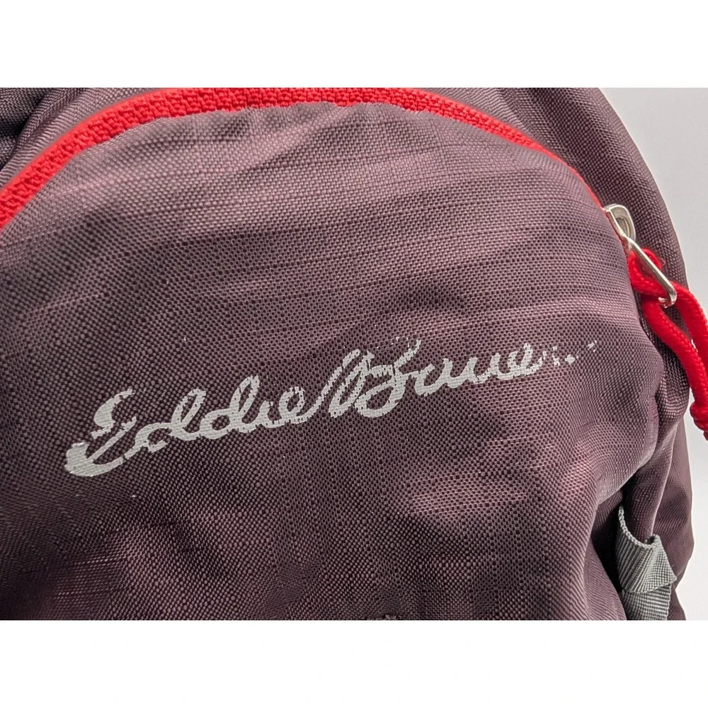 Eddie Bauer Stowaway 20L Packable Backpack Plum Purple Red Trim Ripstop Nylon